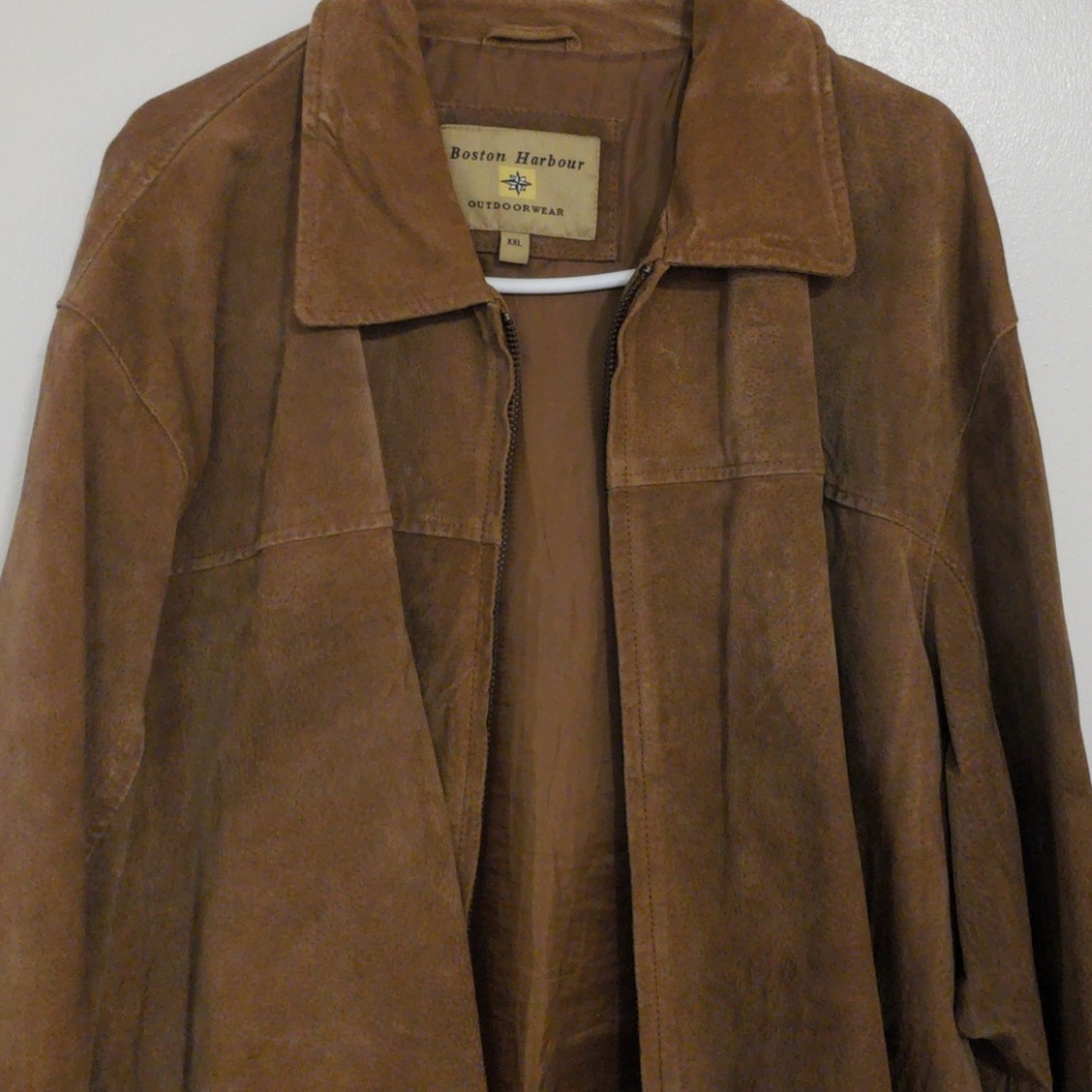 Brown leather jacket